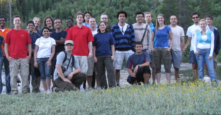 twenty hikers from EU-US HPC Summer School (Ben Payne fourth from left)